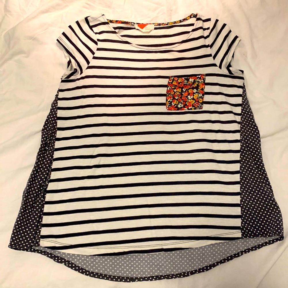 Anthropologie Mixed Pattern Swing Tee